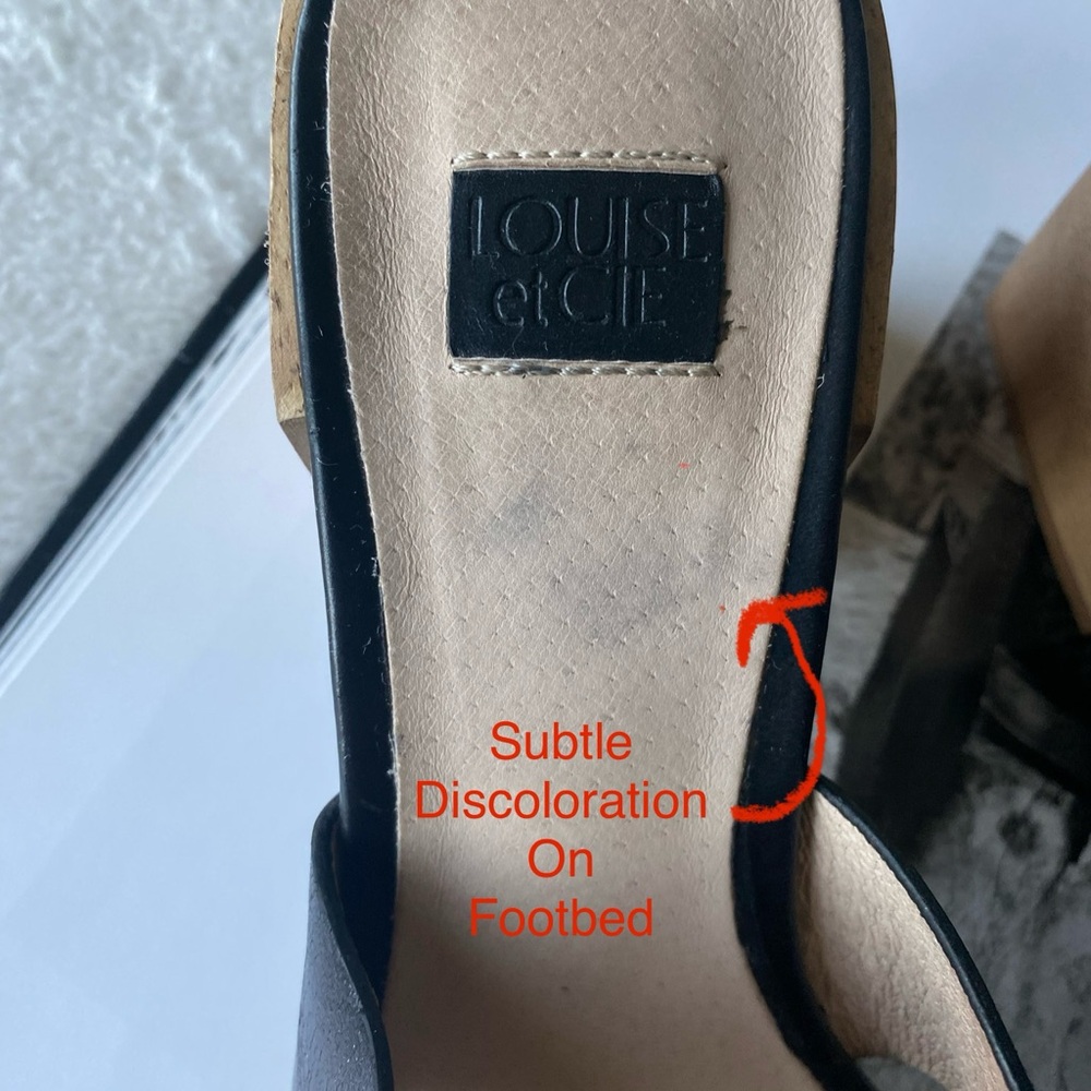 Louise et Cie Nakita Block Heel Fisherman Mule - Black Leather 7.5M - Picture 5 of 14